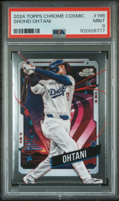 Shohei Ohtani Los Angeles Dodgers 2024 Topps Chrome Cosmic Card #196 PSA 9 Mint