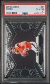 Bo Nix Broncos 2024 Panini Mosaic NFL Debut Rookie Card #271 PSA 10 Gem Mint