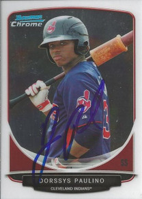 Dorssys Paulino Signed Cleveland Indians 2013 Bowman Chrome Rookie Card