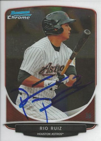 Rio Ruiz Signed Houston Astros 2013 Bowman Chrome Rookie Card