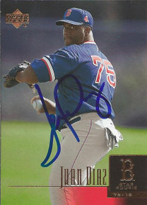 Juan Diaz Signed Boston Red Sox 2001 Upper Deck Card