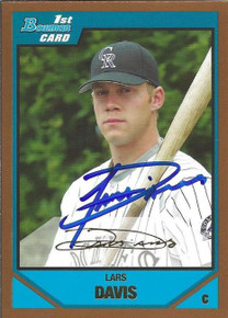 Lars Davis Signed Colorado Rockies 2007 Bowman Rookie Card