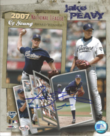 Jake Peavy Autographed San Diego Padres 2007 NL CY 8x10 Photo