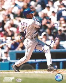 Ruben Mateo Autographed Texas Rangers Action 8x10 Photo