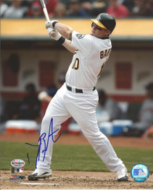 Daric Barton Autographed Oakland A's Home Action 8x10 Photo