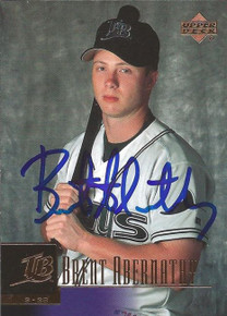 Brent Abernathy Signed Tampa Bay Rays 2001 UD Card
