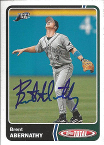 Brent Abernathy Signed Tampa Bay Rays 2003 Topps Total Card