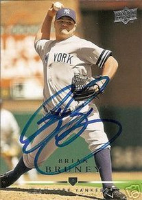 Brian Bruney Signed New York Yankees 2008 UD Card