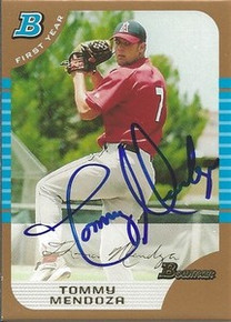 Tommy Mendoza Signed Angels 2005 Bowman Rookie Card