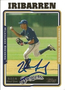 Hernan Iribarren Signed Brewers 2005 Topps Rookie Card