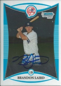 Brandon Laird Signed New York Yankees 2008 Bowman Chrome Rookie Card