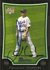 Fernando Martinez Signed Mets 2009 Bowman Rookie Card