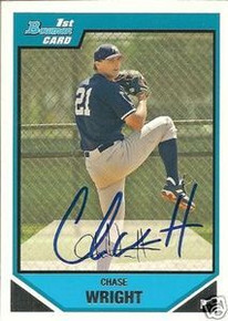 Chase Wright Signed New York Yankees 2007 Bowman Rookie Card