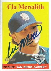 Cla Meredith Signed San Diego Padres 2007 Heritage Card
