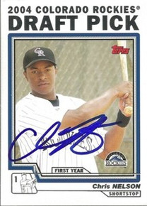 Chris Nelson Signed Rockies 2004 Topps Rookie Card