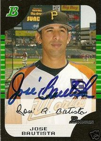 Jose Bautista Signed Pittsburgh Pirates 2005 Bowman Card