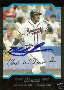Charles Thomas Signed Braves 2004 Bowman Rookie Card