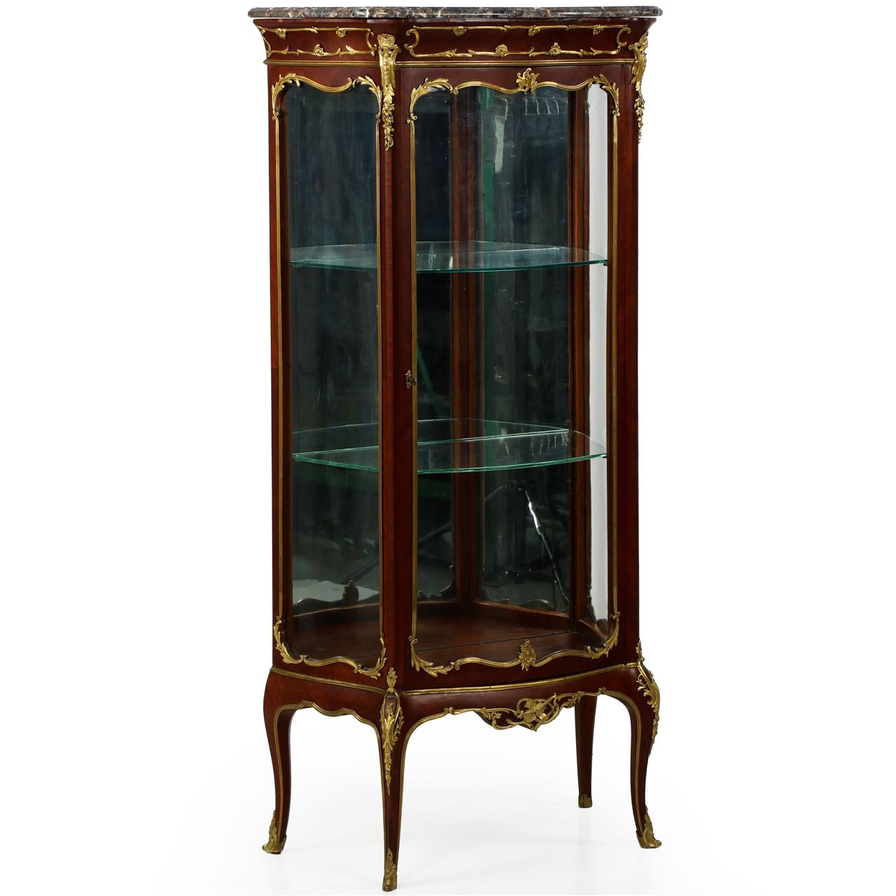 Exquisite French Louis Xv Style Vitrine Display Cabinet C 1880