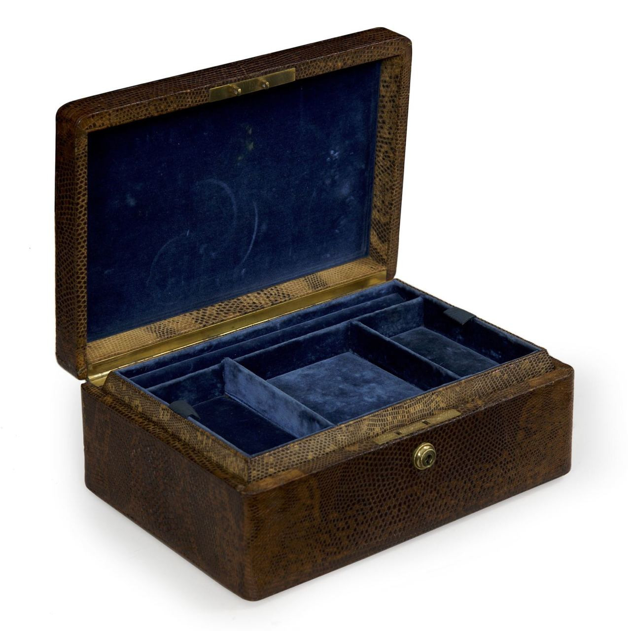 Bramah For Tiffany Co Snake Skin And Velvet Jewelry Box