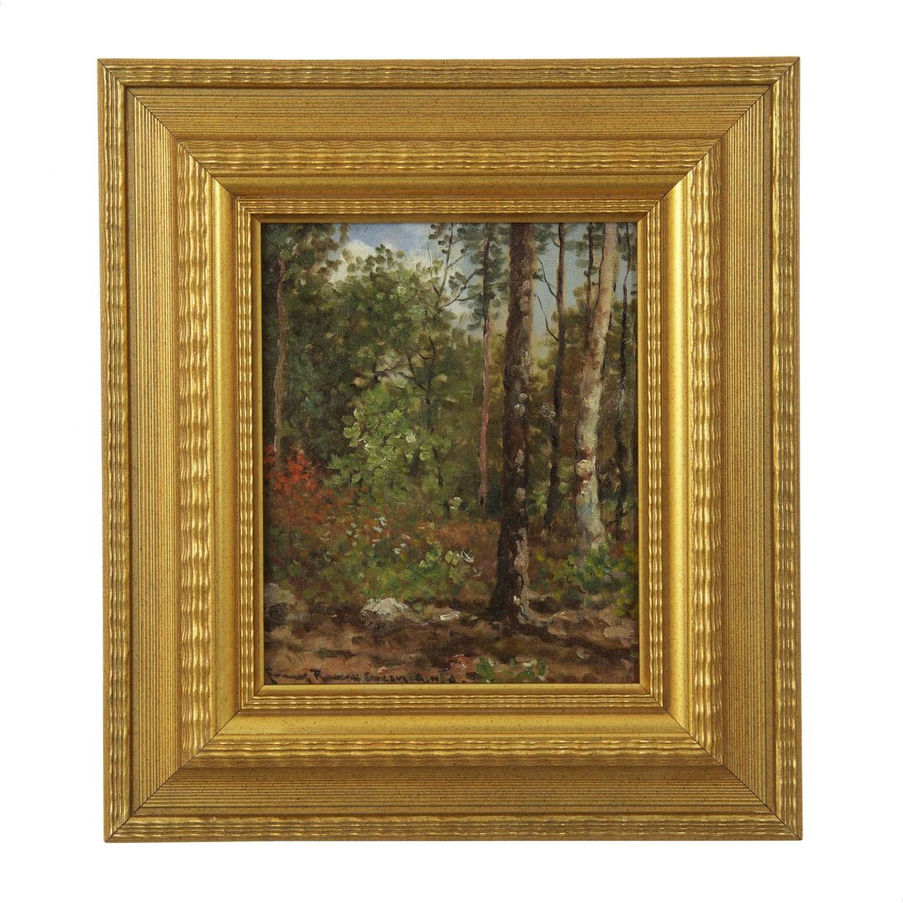 A Barbizon Forest Oil Painting Frank Russell Green American 1856 1940