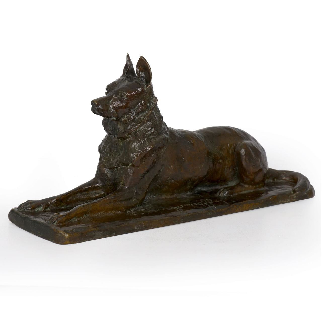 German Shepherd Bronze Sculpture Pierre Nicolas Tourgueneff Susse