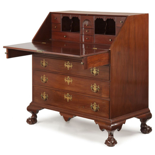 American Chippendale Ball And Claw Slant Front Desk C 1770