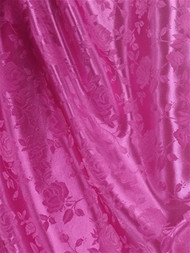 100% poly washable floral jacquard fabric. High luster soft satin. Perfect for brides maid dress, formal gowns or party decorating fabric for tables, chairs or room decorating. 54" wide