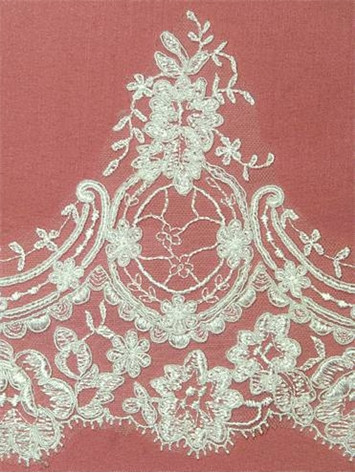 Alencon Trim TrimX73917F Ivory - Bridal Fabric by the Yard