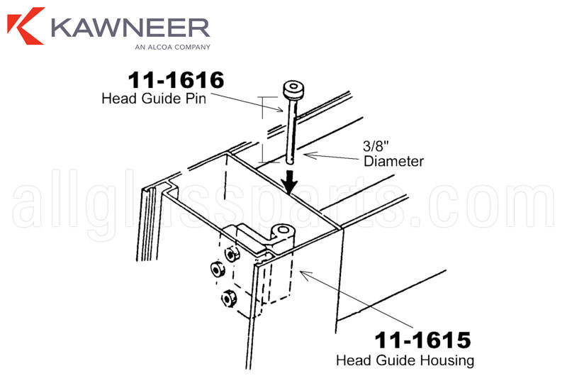 Recessed Assembly Housing All Glass Parts - Kawneer door parts diagram