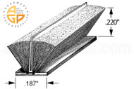 Pile Weatherstripping (w Plastic Fin) (3/16" Backing) (.220" (~7/32") Pile) (White)