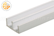 Lower Track for Sliding Glass or Wood Door Panels - For 1/4" Thick Material (White)