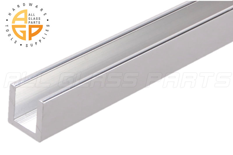 U Channel Bright Chrome 3/8'' x 3/8'' All Glass Parts