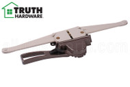 Awning Window Operator (Truth Hardware 'Lever' 10.14) (13 1/8" Single Pull) (7/8" space for Housing) (Brown) (Regular Hand)
