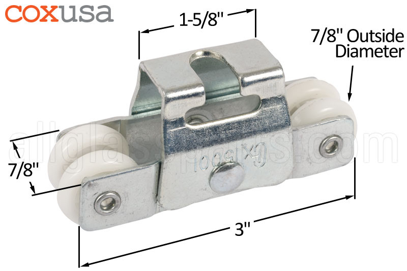 Pocket Door Roller 3'' Length All Glass Parts