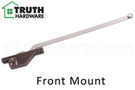 Single Arm Casement Window Operator (Truth Hardware 'Roto Gear' 23.03) (Front Mount, 13-1/2" Arm) (Left) (Brown) (Steel Roller)
