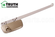 Single Arm Casement Window Operator (Truth Hardware 'Ellipse' 15.31) (9 1/2" Arm) (Right) (Coppertone) (Roller Nylon)