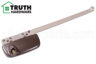 Single Arm Casement Window Operator (Truth Hardware 'Ellipse' 15.31) (9 1/2" Arm) (Right) (Brown) (Roller Nylon)