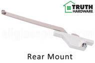 Single Arm Casement Window Operator (Truth Hardware 'Roto Gear' 23.00) (9-1/2" Arm, Rear Mount) (Right) (White)