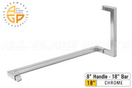 Square Handle/Towel Bar Combo (8'' Handle to 18'' Bar) (Chrome)