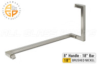 Square Handle/Towel Bar Combo (8'' Handle to 18'' Bar) (Brushed Nickel)