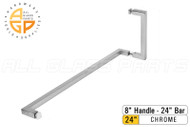 Square Handle/Towel Bar Combo (8'' Handle to 24'' Bar) (Chrome)
