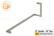 Square Handle/Towel Bar Combo (8'' Handle to 24'' Bar) (Brushed Nickel)