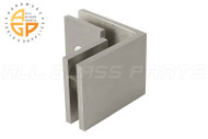 90-degree Glass to Glass Clip (Square Edge) (Brushed Nickel)