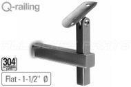 Square Line Adjustable Height & Handrail Bracket Steel Post To 1.5'' - 38mm Tube Material