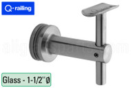 Bracket For Round Profile Handrail (Round Profile, Height Adjustable, Glass Mount) (1-1/2'' Diameter)