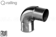 Round Profile Handrail 90-deg Rounded Corner Connection (Outdoor Stainless Steel)
