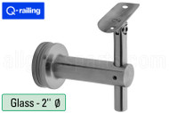 Bracket For Round Profile Handrail (Round Profile, Angle & Height Adjustable, Glass Mount) (2" tubing)