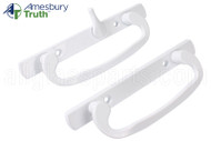 Patio Door Handle Offset Latch (4'' Hole Spacing) (8-1/2'' Length) (White)