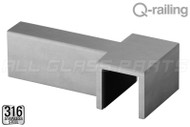 Easy Glass Hybrid Post To Cap Rail Connector (1.29 x 1.53" - 33x39mm)