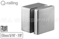 Easy Glass Glass Adapter (Fascia Mount) (Stand-Off) (Single Square) (Glass  5/16'' - 7/8'')